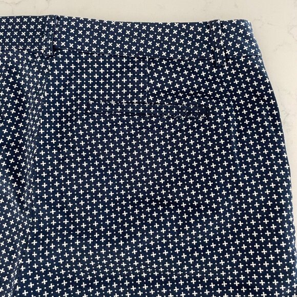 Izod Athletic Cotton Spandex 6.5" Sporty Golf Print Pattern Shorts Navy+Wht Sz 8 - Picture 7 of 11